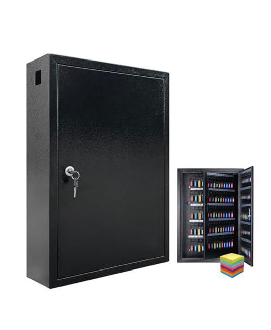 VORVIL Wall Mount Key Lock Box Cabinet – 200 Hooks, Heavy Duty Galvanized Steel with Key Tags & Labels