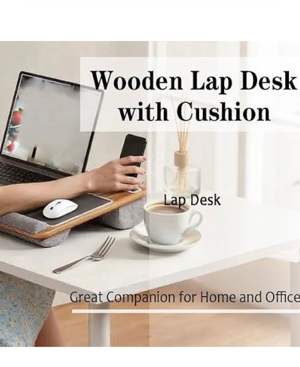 Ayedvan Wooden Lap Desk with Cushion | Premium Work-from-Home Solution