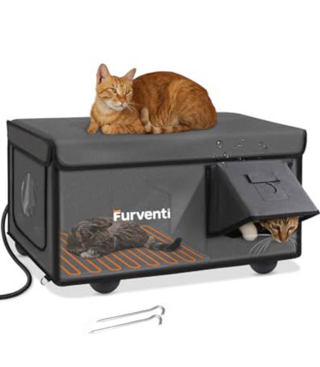 Extreme Winter Weatherproof Heated Outdoor Cat Shelter – Dark Grey