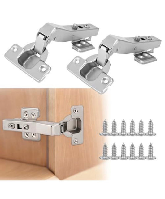 HBL 4 Pack 45° Corner Cabinet Hinges - Angled Hinge Replacement for Diagonal Wall Cabinets, 35MM European Soft Close Hinges for Frameless Doors