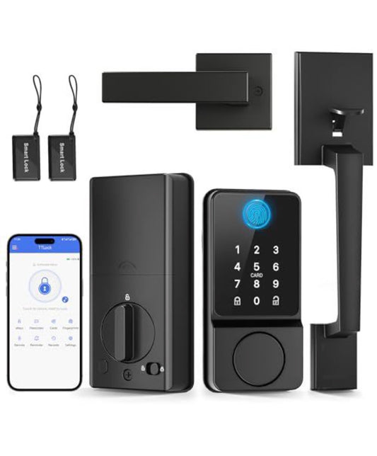 POWIFY Keyless Entry Door Lock with Handle | Bluetooth Keypad Deadbolt | Open Box